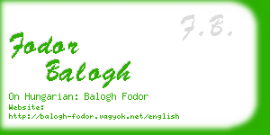 fodor balogh business card